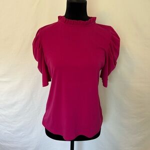 CeCe Fuchsia Ruffle Sleeve Blouse
